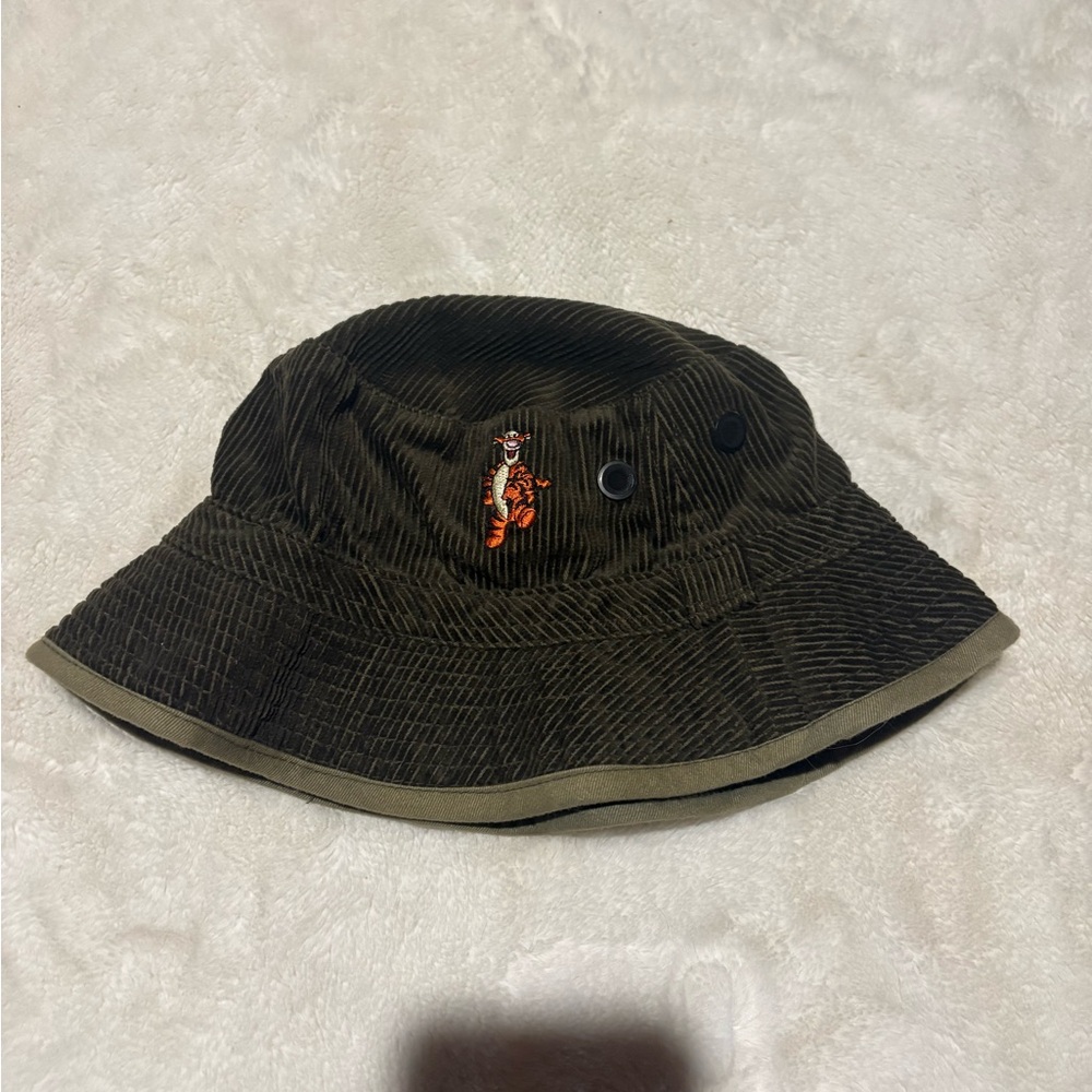 Disney Vintage Olive Green Corduroy Bucket Hat